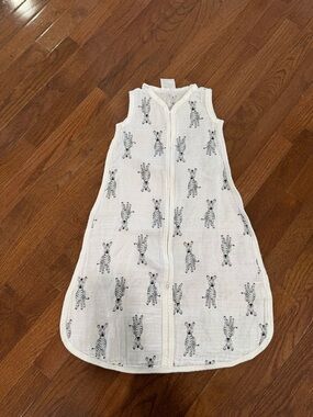 aden + anais White Sleeveless Zebra-Print Sleep Sack